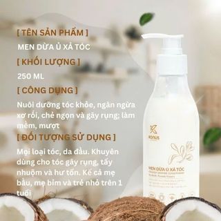 Men Dừa Ủ Xả Tóc Konus - Kem Xả tóc Mềm Mượt Tự Nhiên Ngăn Xơ Rối & Chẻ Ngọn 250ml