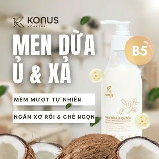 Men Dừa Ủ Xả Tóc Konus - Kem Xả tóc Mềm Mượt Tự Nhiên Ngăn Xơ Rối & Chẻ Ngọn 250ml