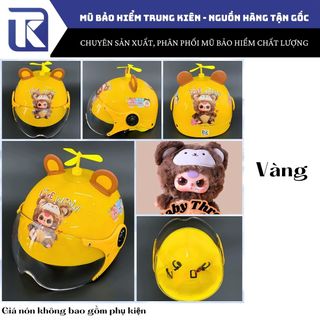 Nón bảo hiểm cho bé hình Baby Three gắn kính siêu dễ thương [KHÔNG KÈM PHỤ KIỆN], Nón chính hãng Long Thanh, đạt chuẩn ATGT