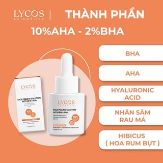 Tinh chất Peel Da Lycos - Lycos Face Peeling solution 10%AHA và 2% BHA thu nhỏ lỗ chân lông sáng da