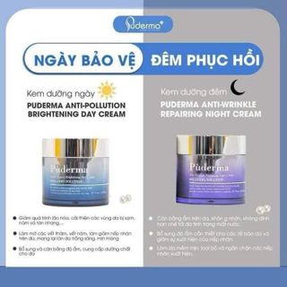 Combo Kem Dưỡng Trắng Da Kem Ngày Puderma và Kem Đêm Puderma: Nâng Cơ, Giảm Nhăn, Bật Tone
