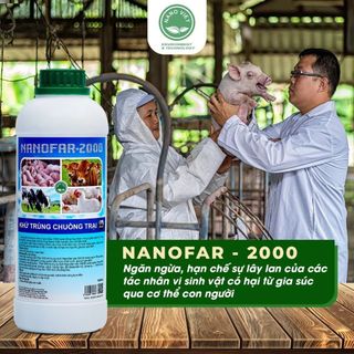 Chế Phẩm Nano Bạc Nanofar-2000 Khử Trùng Chuồng Trại, Diệt Vi Khuẩn, Vi-rút, Vi Sinh Vật Gây Hại 1L