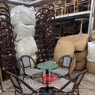 Ghế mây nhựa cafe cao ghế bittro nhựa giả mây