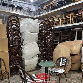 Ghế mây nhựa cafe cao ghế bittro nhựa giả mây