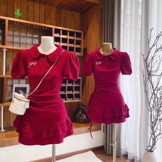ĐẦM CỔ TRỤ SEN THÊU NƠ CÓ QUẦN - LÊ PHƯƠNG BOUTIQUE