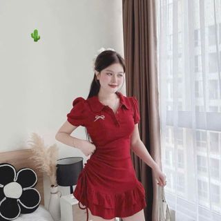 ĐẦM CỔ TRỤ SEN THÊU NƠ CÓ QUẦN - LÊ PHƯƠNG BOUTIQUE