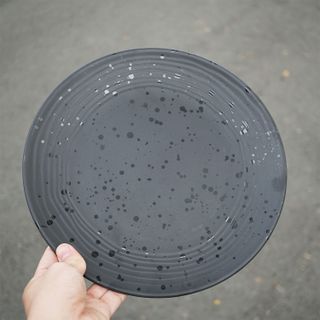Dĩa tròn đen vân đá 28cm - Giá sỉ