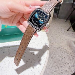 ĐỒNG HỒ NAM TRUNG CẤP HOT TREND SEIKA DÂY DA NÂU MẶT VUÔNG CỔ ĐIỂN