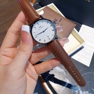 HOT DEAL ĐỒNG HỒ NAM NỮ HOT TREND THỜI TRANG D.W DÂY DA MẶT CÓ LỊCH