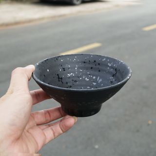 Tô tròn đen vân đá ăn soup - giá sỉ