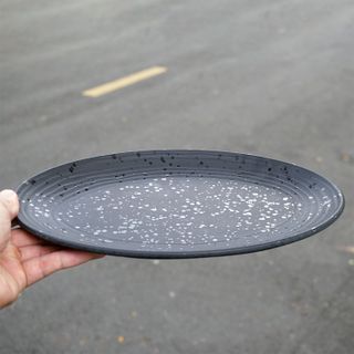 Dĩa vân đá đen đựng cá hấp - Giá Sỉ
