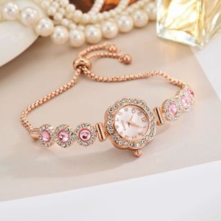 Đồng hồ hoa đính đá mặt màu khoá rút hiện đại tinh tế ( Hàng Giá Tận Xưởng )
