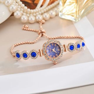 Đồng hồ hoa đính đá mặt màu khoá rút hiện đại tinh tế ( Hàng Giá Tận Xưởng )