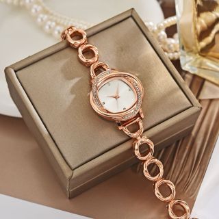 Đồng hồ vòng nối mặt xà cừ màu đính đá vòng đơn giản tinh tế hiện đại ( Hàng Giá Tận Xưởng )