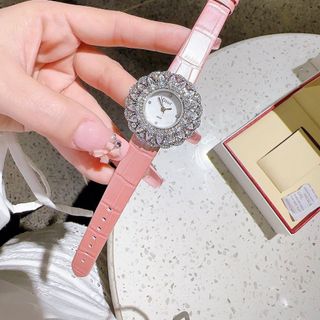 ĐỒNG HỒ NỮ TRUNG CẤP HOT TREND DYOR DÂY DA MẶT VIỀN PHA LÊ