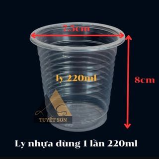 Ly nhựa 220ml PP - Trơn/ 1 bao 1000 Cái
