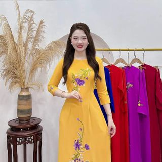 ÁO DÀI Thiêu lụa Mỹ Cao Cấp Co Giãn 4 Chiều, Mặc cảm giác rất thoải mái 
Sỉ Toàn Quốc giá tốt nhất