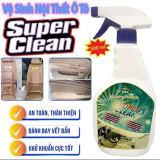 ￼Chai Xịt Vệ Sinh Nội Ngoại Thất Ô Tô Super Clean 500ml, Làm Sạch Khử Mùi Kính, Ghế Da Nỉ Xe Hơi