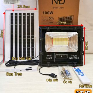 ĐÈN PHA NLMT SOLAR 100W NĐ- T100