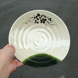 Dĩa tròn sâu lòng hoa văn xanh - Giá sỉ