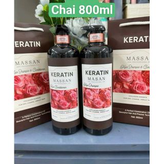 Cặp Dầu Gội Xả Keratin Masan Collagen Essence 800ml