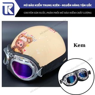 Nón bảo hiểm trẻ em Hali tem Baby Three hot trend, kèm Kính Phi Công [KHÔNG KÈM PHỤ KIỆN KHÁC]. Nón bảo hiểm chính hãng Long Thanh, đạt chuẩn ATGT