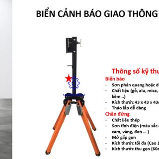 Biển Cảnh Báo Nguy Hiểm phản quang cảnh báo cho xe hơi, Xe tải, Xe đầu kéo có thể gấp gọn tiện lợi