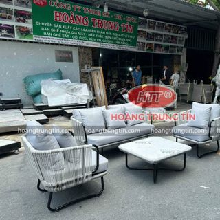 Sofa nhựa giả mây sợi tròn hàng theo yêu cầu