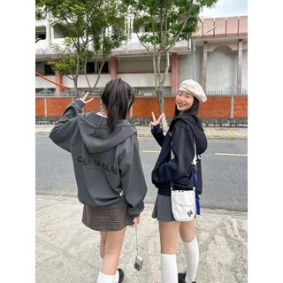 Áo khoác hoodie zip in chữ nhiều màu, cá tính Unisex Top