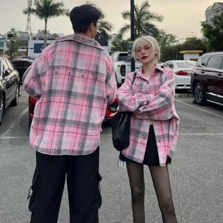 Áo khoác sơ mi nam nữ FLANNEL tay dài from rộng nhiều màu cá tính (ảnh cận chất)