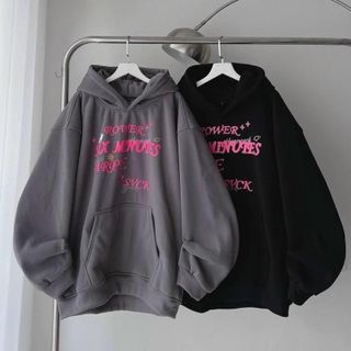 Áo khoác hoodie in nổi bật ROWER from rộng cá tính Unisex Menswear