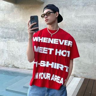 Áo thun boxy nam nữ WHENEVER in nổi 3D nhiều màu cực ngầu Unisex Menswear