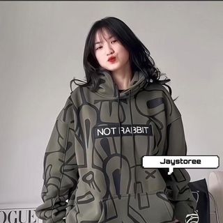 Áo hoodie nam nữ NOT RABBIT in họa tiết cá tính,năng động Women Top Unisex