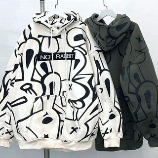 Áo hoodie nam nữ NOT RABBIT in họa tiết cá tính,năng động Women Top Unisex