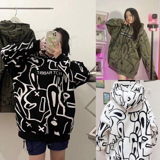 Áo hoodie nam nữ NOT RABBIT in họa tiết cá tính,năng động Women Top Unisex
