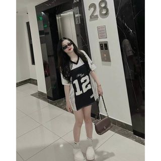 Áo thun phối số 12 nam nữ from rộng cá tính cận chất Top