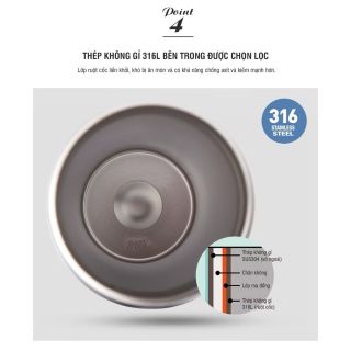 Bình giữ nhiệt Lock&Lock Energetic one-touch thép không gỉ 316L 550ml và 400ml - LHC3249 (4 màu)