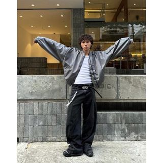 Áo khoác bomber TURE nam nữ tay có khóa, có túi trong Unisex Menswear