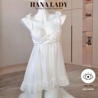 Váy Ngủ Ren Sexy – Đầm Ngủ Voan Xòe Tiểu Thư Xẻ Tà Quyến Rũ VN610