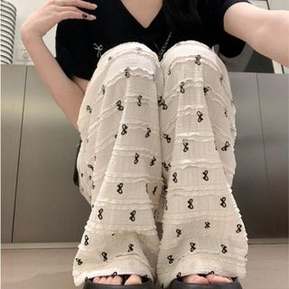 Quần dài ống rộng chất liệu xốp tầng thoáng khí full NƠ lưng chun dễ mặc Women Sen Voan Thun