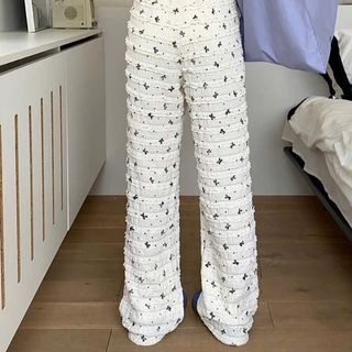 Quần dài ống rộng chất liệu xốp tầng thoáng khí full NƠ lưng chun dễ mặc Women Sen Voan Thun