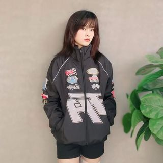 Áo khoác nam nữ in lá cờ phong cách đi phượt cổ đứng ( ẢNH THẬT) Unisex Menswear