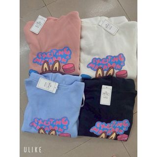 Áo khoác nỉ LABUBU hoodie zip in hoạt hình form rộng nam nữ Top