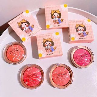 Má hồng RIHAO BlushTự Nhiên Làm Sáng Da Tông Màu Làm Nổi Bật Trang Điểm