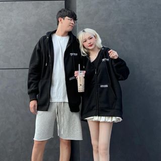 Áo khoác nam nữ khóa kéo 30FOUM in chữ 2 mặt phản quang cá tính Menswear