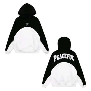 Áo hoodie PEACEFUL màu phối như hình thêu cả 2 mặt trước sau nón rộng 2 lớp form rộng