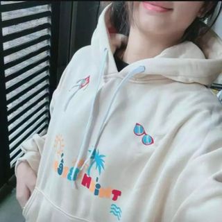 Áo hoodie mua hè in chữ THÍCH BIỂN họa tiết đáng yêu from rộng Unisex Menswear