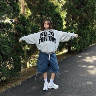 Áo khoác nam nữ logo thêu NQ30 from rộng cá tính , năng động Menswear