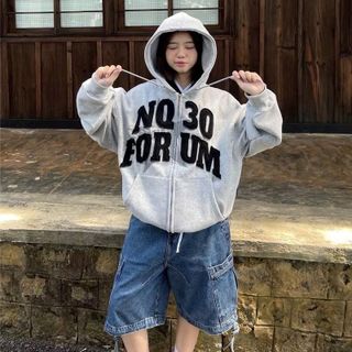 Áo khoác nam nữ logo thêu NQ30 from rộng cá tính , năng động Menswear