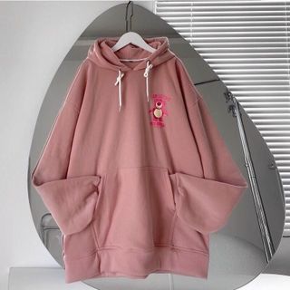 Áo hoodie in hình gấu dâu hồng LOTSO from rộng siêu cute Menswear